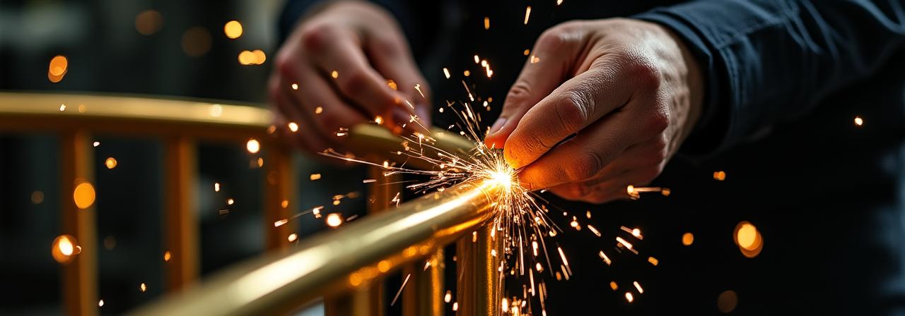 Artigiano al lavoro su un gradino di marmo