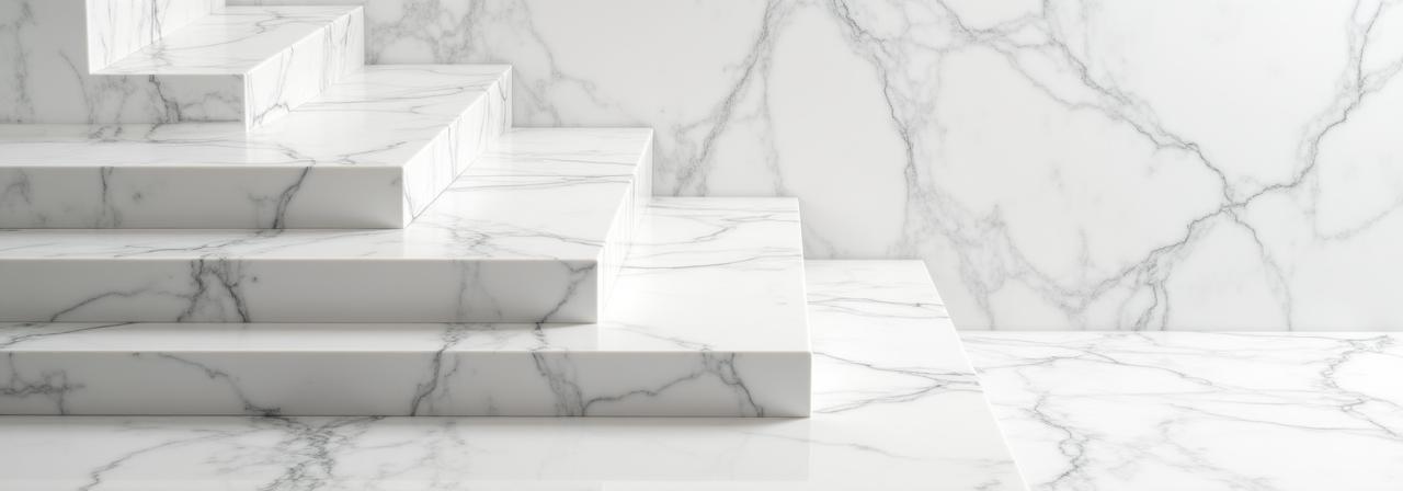 Primo piano macrosui dettagli delle venature grigie su marmo bianco di Carrara